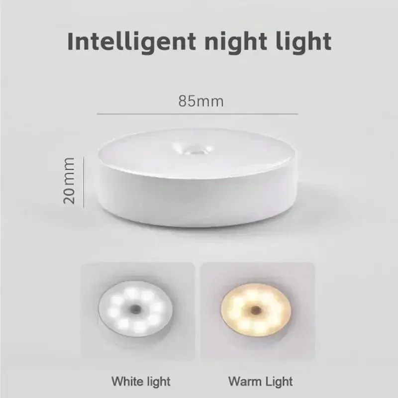 Bedside Table USB Night Light and Home Wardrobe Storage Area with LED Body Sensing Wireless Charging Function