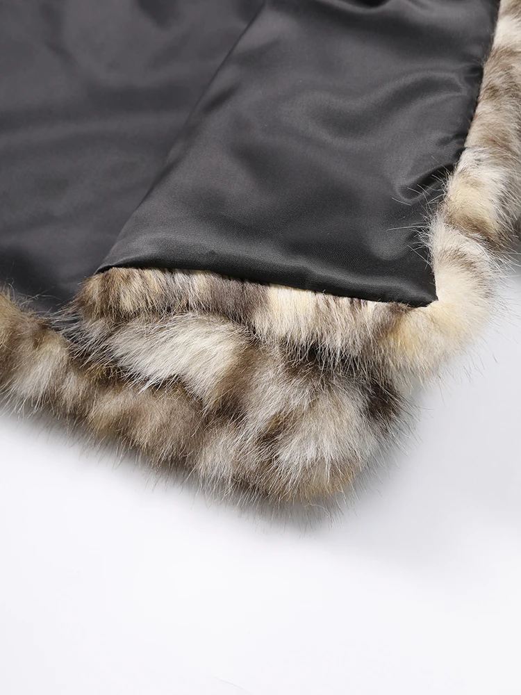 [EAM] Pattern Short Elegant Faux Fur Jacket New Round Neck Long Sleeve Women Coat Fashion Tide Autumn Winter 2026 CPG6814