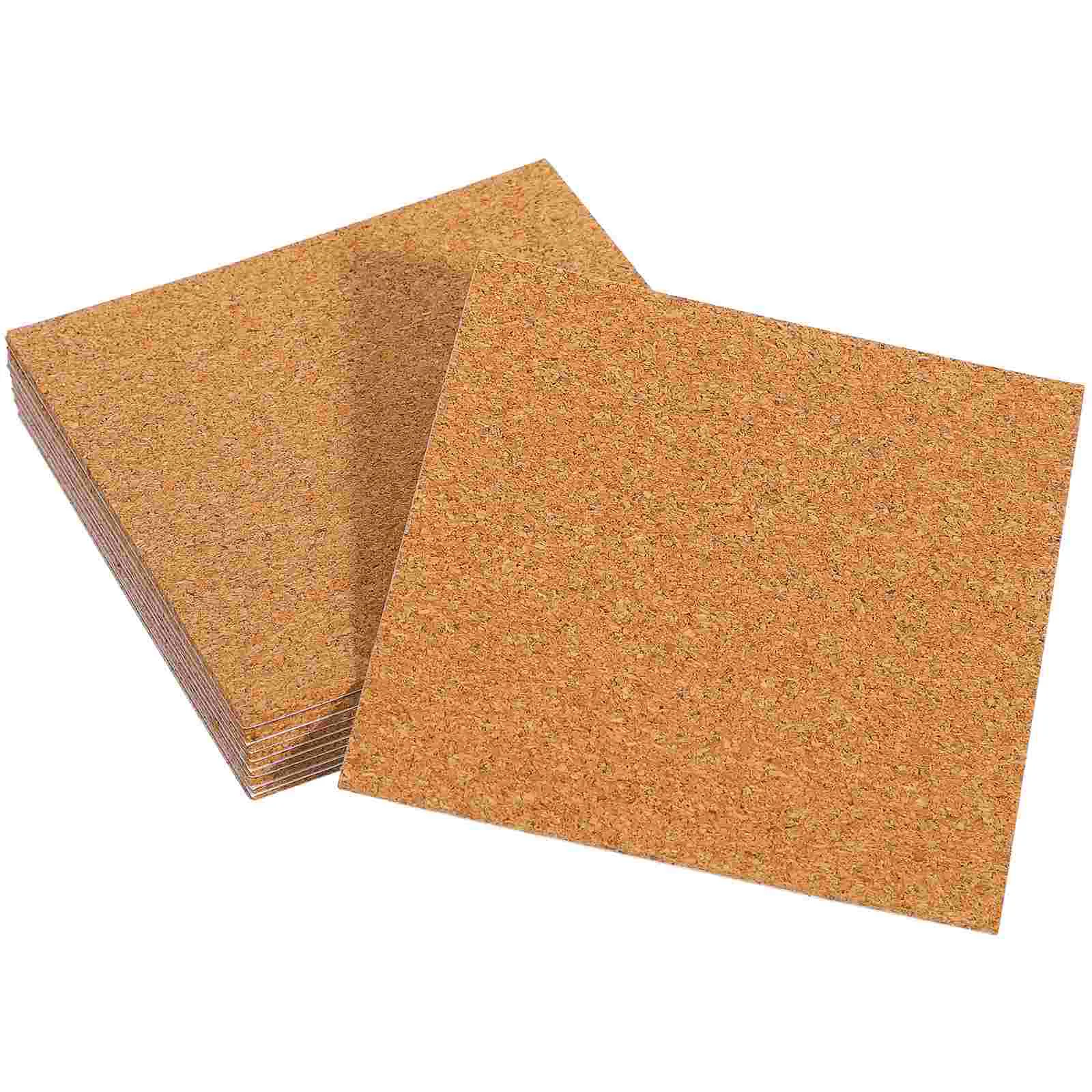 10PCS Self-adhesive Cork Coasters Squares Cork Mats Cork Backing Sheets for Coasters and DIY Crafts Supplies