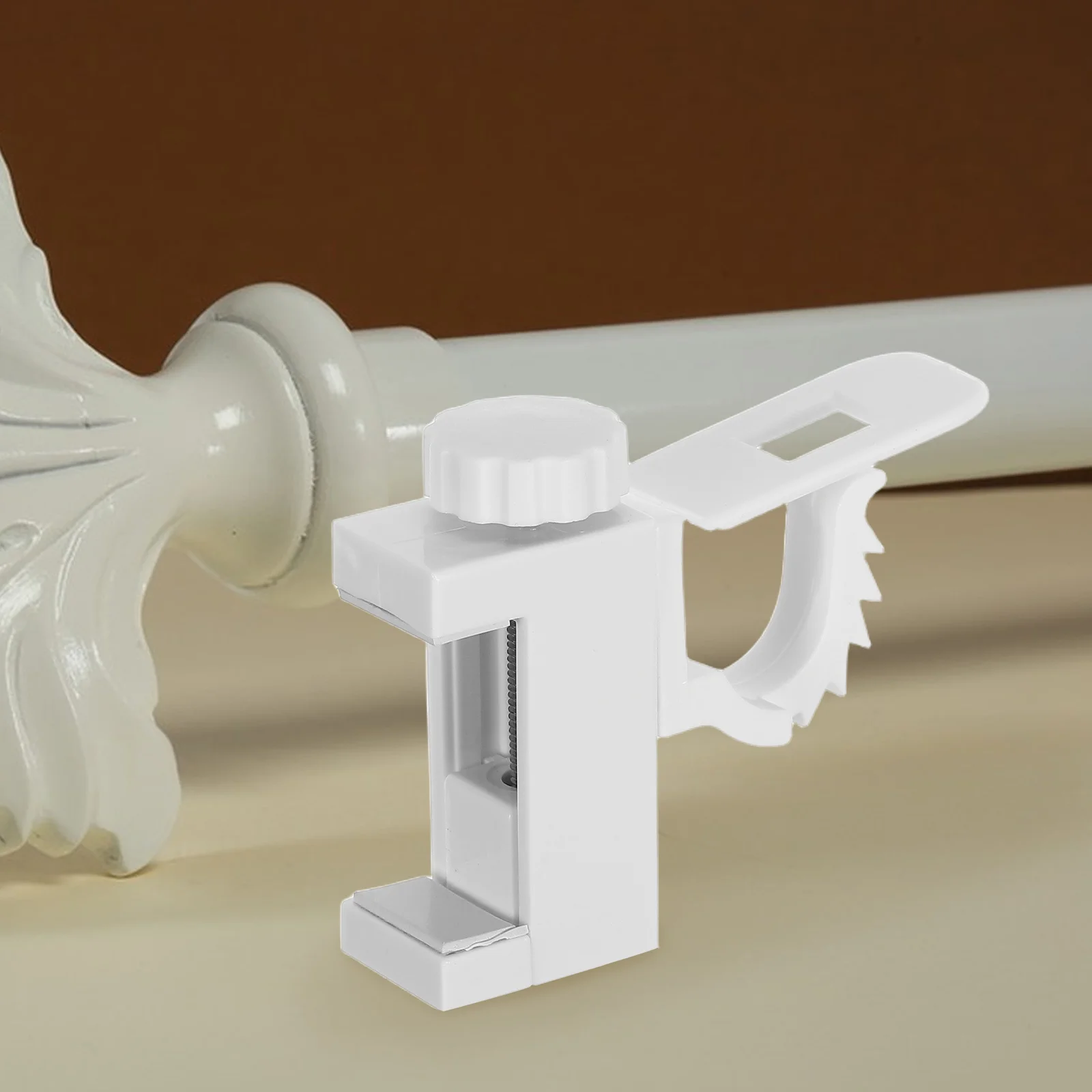 

2pcs Adjustable Curtain Rod Brackets Plastic Holders No Drill Installation For Wall Ceiling Support Drapery Rod Holders Curtain