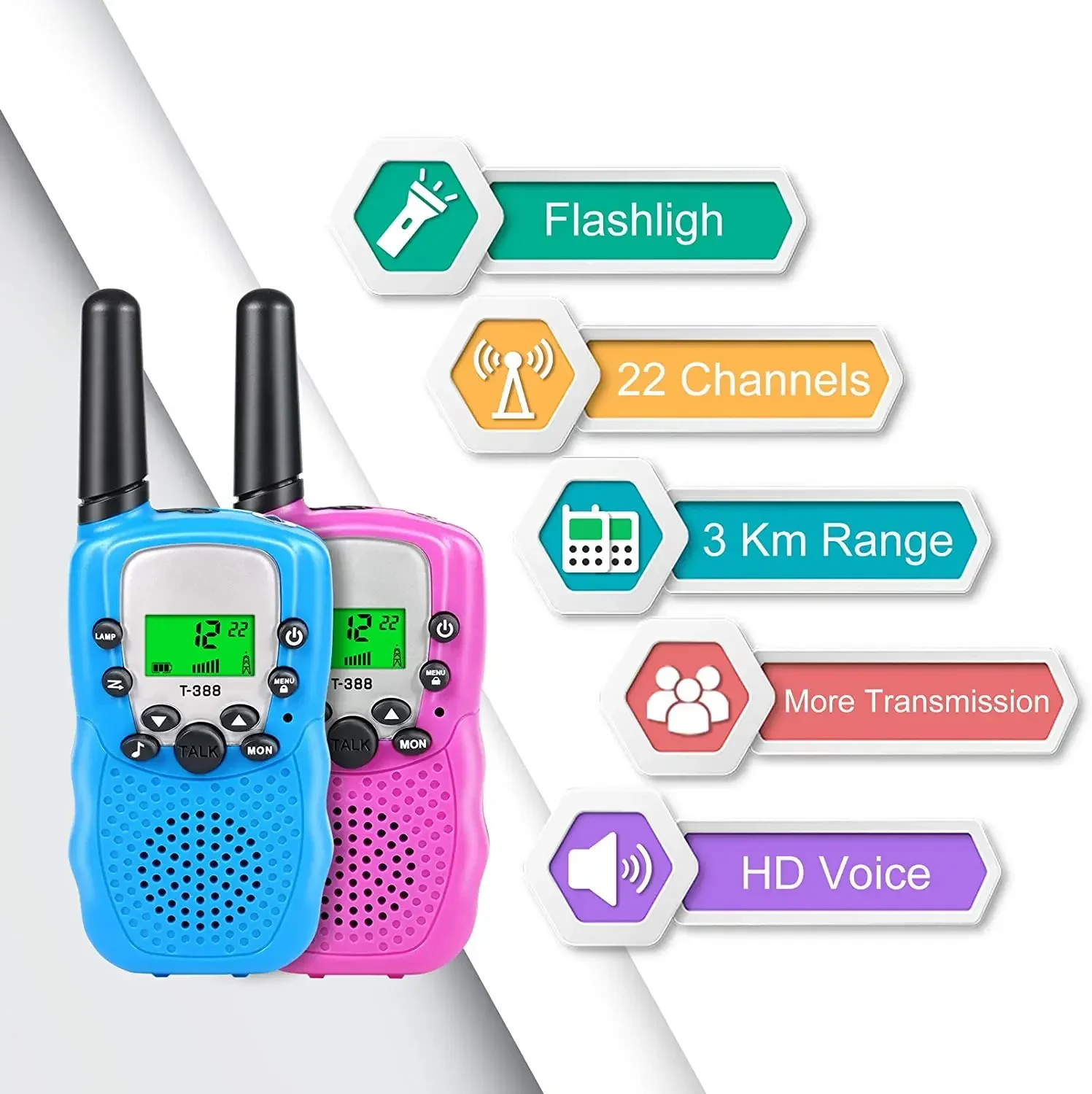 Walkie Talkie for Children, Two Way Radio, Brinquedos para Crianças, Presente de Aniversário, Meninos e Meninas, FRS, PMR, Presentes de Natal, 2PCs, T388