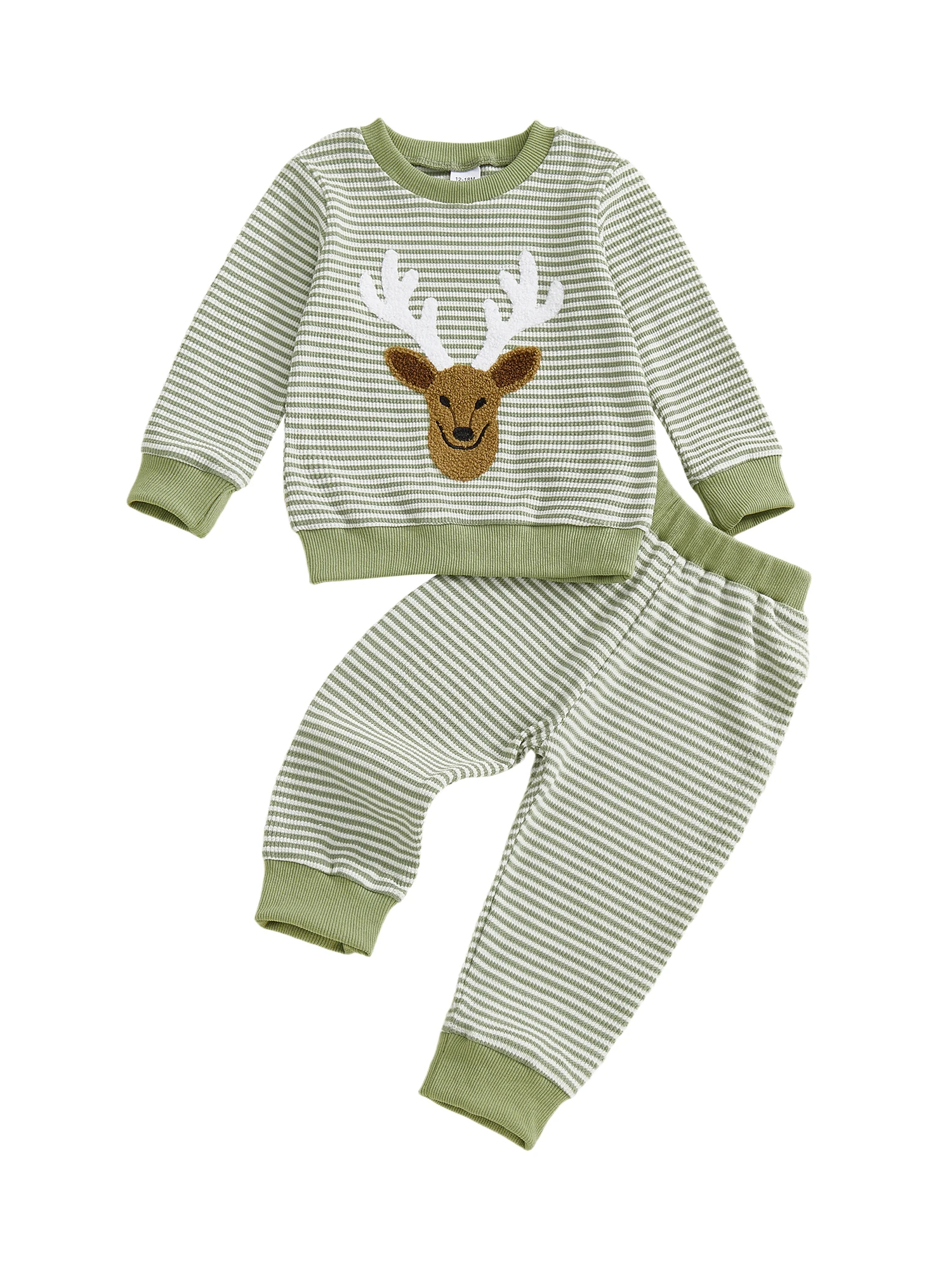 

Очаровательный комплект из двух предметов для маленьких мальчиков с милой вышивкой животных. Стильный полосатый топ и удобные брюки с эластичной резинкой на талии для модного образа.