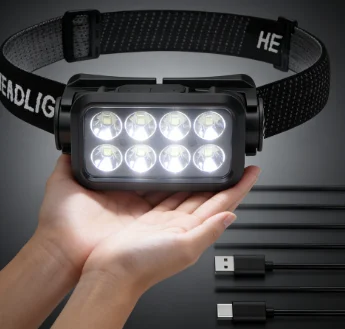 8LED Headlamp USB Rechargeable Super Bright Headlight For Outdoor Running Fishing Camping Work