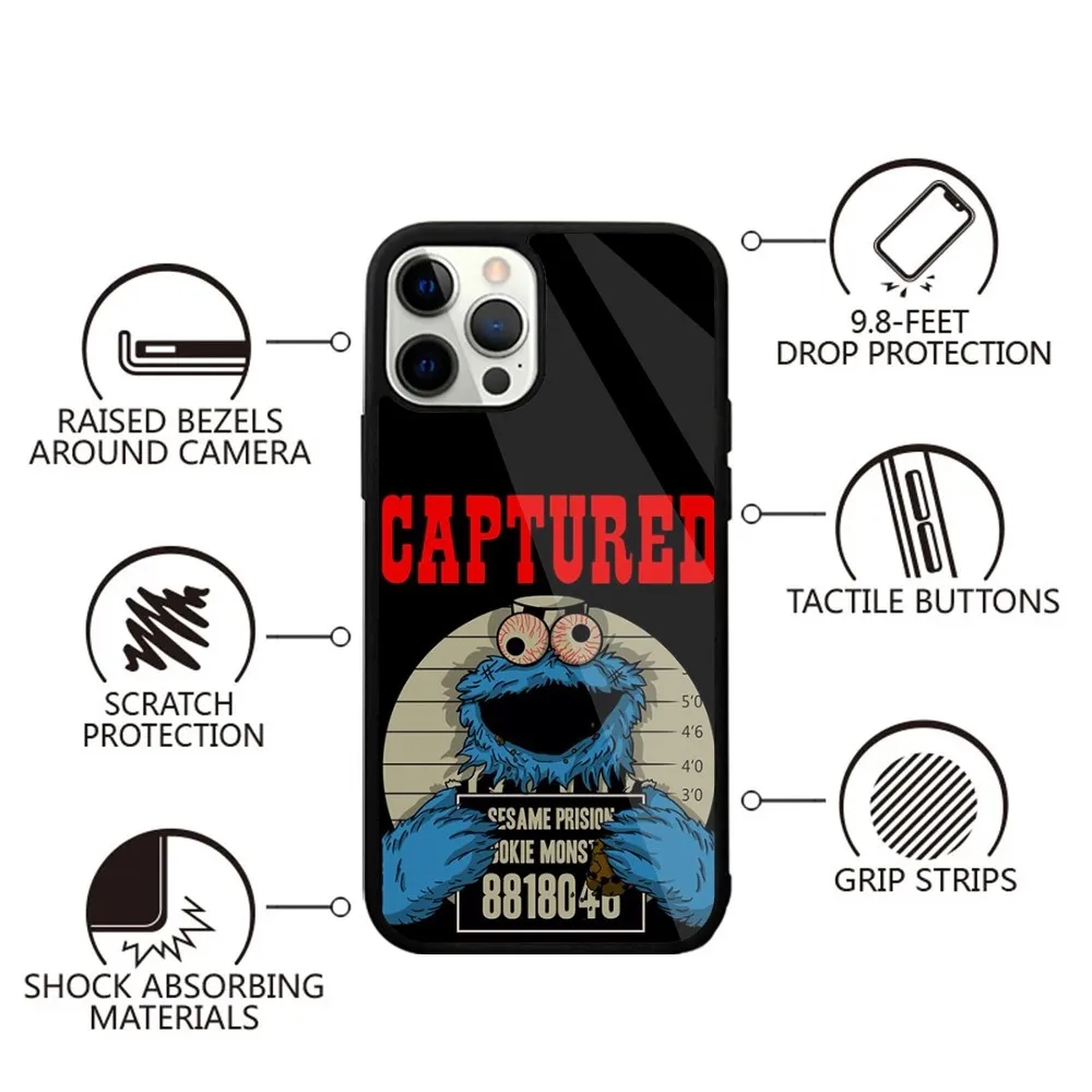 Funny C-Cookie-M-Monster Phone Case For iPhone 16,15,14,13,12,11,Plus,Pro,Max,Mini Magsafe Magnetic Wireless Charging