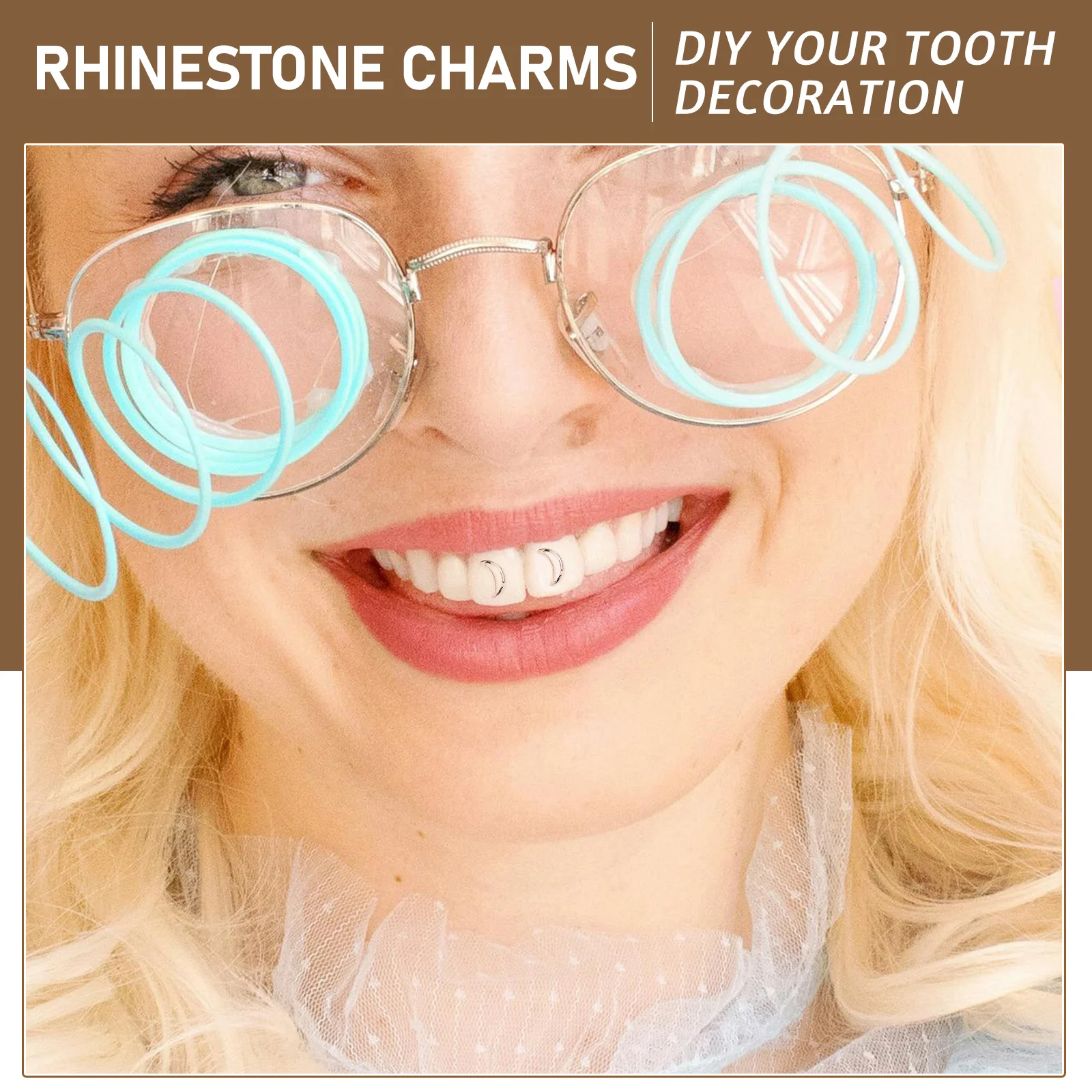 Rose Teeth Rhinestone Metal Thin Tooth Drill Rhinestone Decor Charm Dental Jewelry Teeth Accessories Piercing.