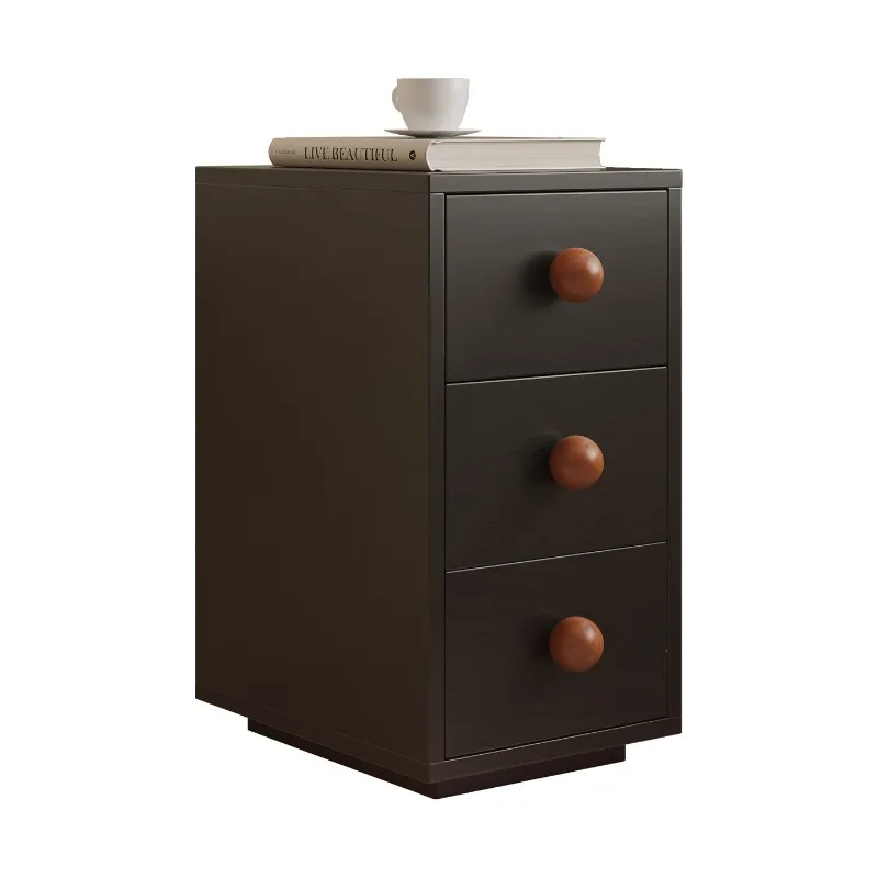 

Medieval solid wood exquisite small bedside table French retro 30cm wide bedside table, narrow small storage cabinet