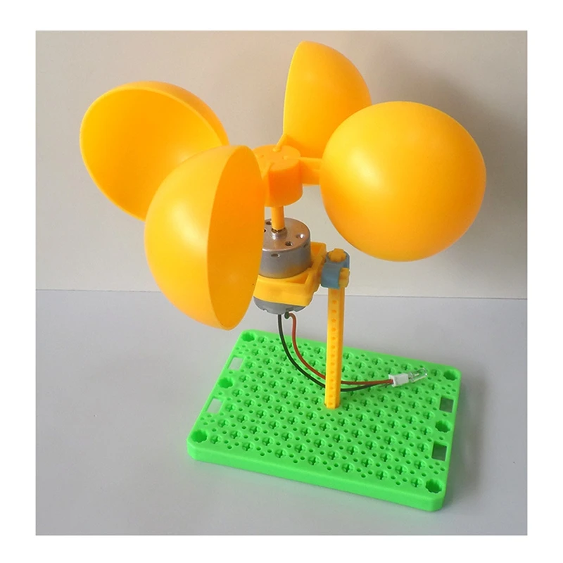 Diskon Besar-Kit Generator Turbin Angin DIY Generator DC 0.1V-3V dengan Pisau Penyangga Pengajaran Generator Dinamo Mini Motor Tanpa Sikat