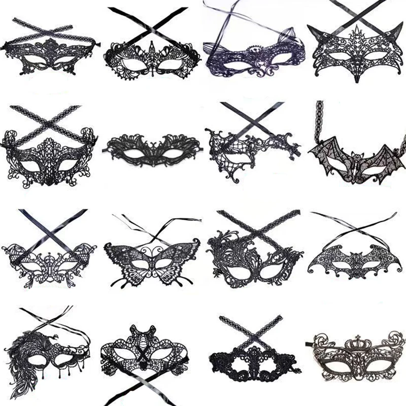

Женская карнавальная маска с ажурным кружевом, маскарадная маска для лица, аксессуар для вечеринки, сексуальная черная маска для глаз, костюм на Хэллоуин для женщин