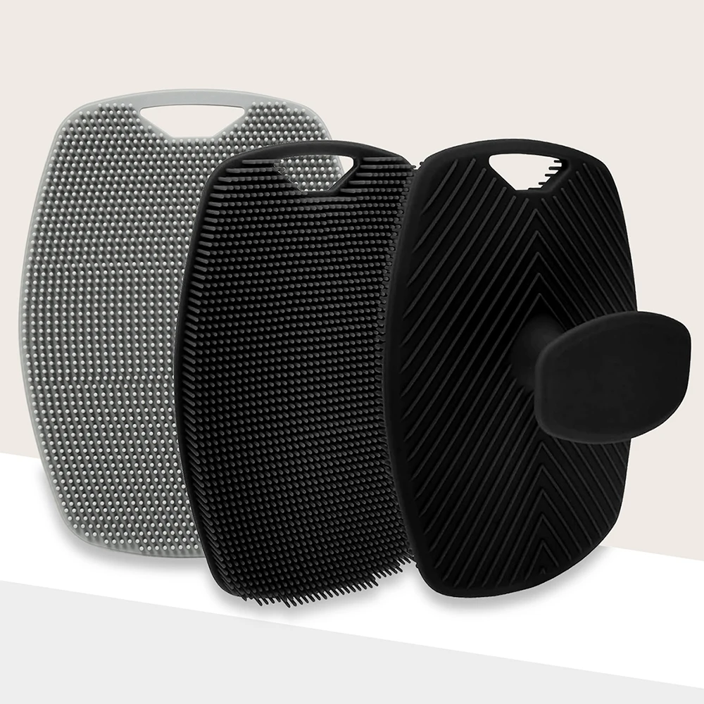 Exfoliërende siliconenborstelreiniger Geen sliphandgreep Body Scrubber reinigt en masseert de huid Badkameraccessoires Badborstel