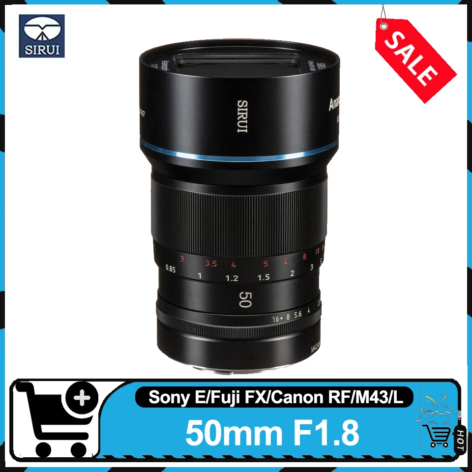Sirui APS-C 50 مللي متر F1.8 غير متبلور 1.33X Cine عدسة واسعة الشاشة دليل التركيز رئيس عدسة لسوني E فوجي FX كانون RF M43 و L #1