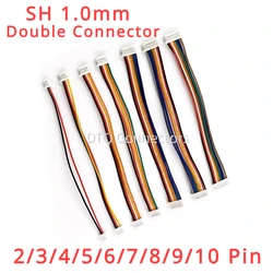 10Pcs Mini Micro SH 1.0mm 2P 3P 4P 5P 6P 7P 8P 9P 10Pin JST Double Connector Plug Wires Cables 100MM SH1.0