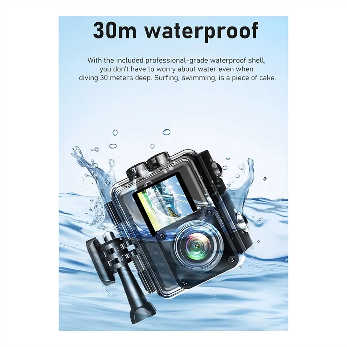 

Punctual- V6R 6K Ultra HD Action Camera Dual Screen 30fps WIFI 30M Waterproof EIS Anti-Shake Loop Recording Advanced Sports Cam