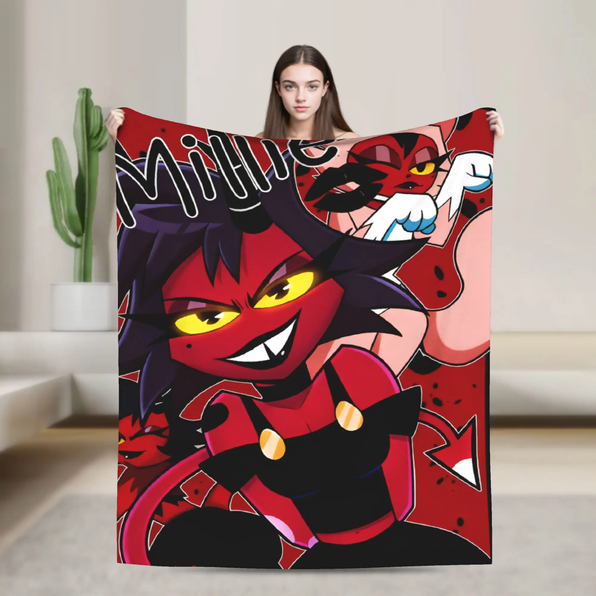 Super Soft BlanketBoy Girl Decorative Helluva Boss Loona  Throw Blanket  Flannel Bedspread Home Decor Comfortable Sofa Bed Cover