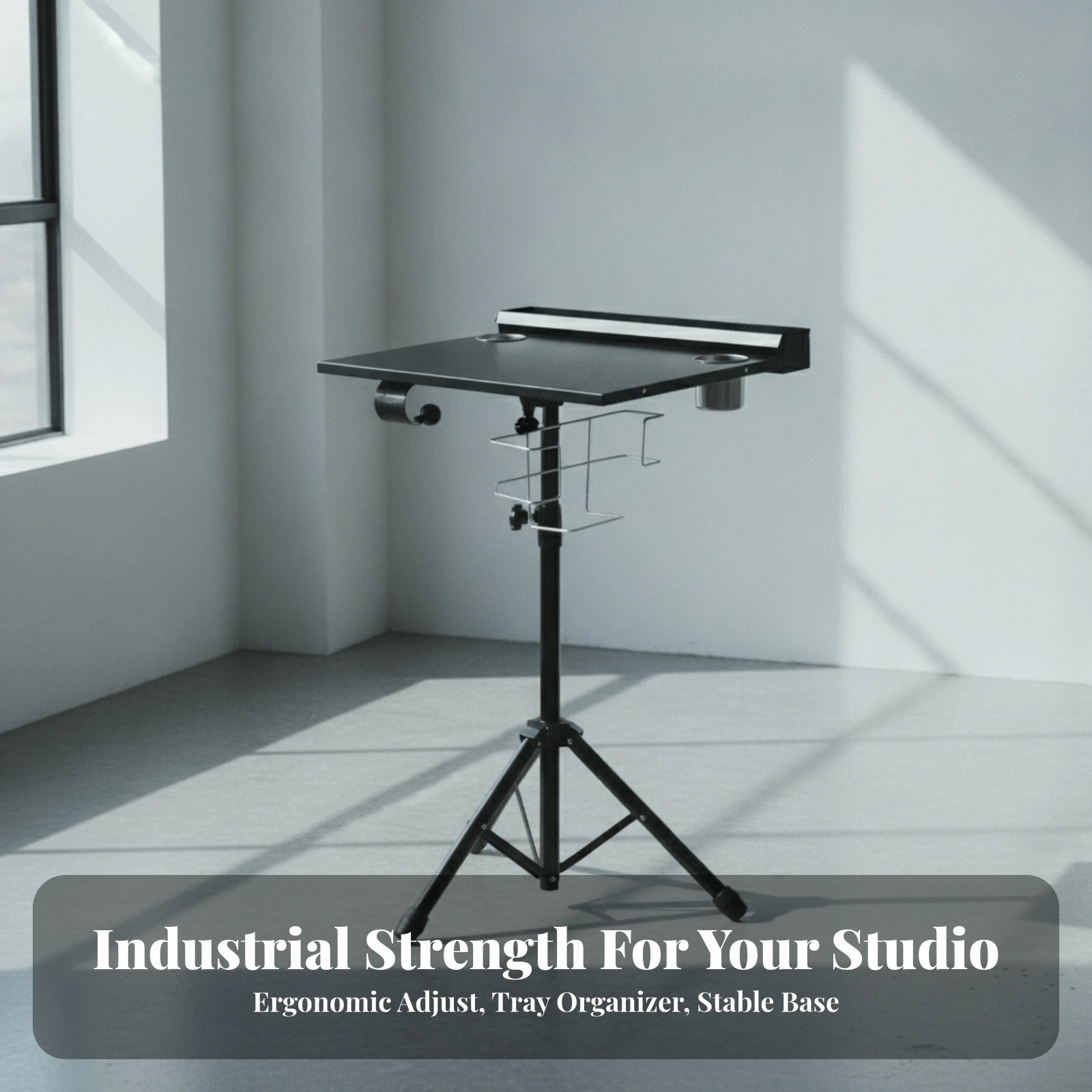 Tattoo Workstation with Cup Holders Heavy-Duty Salon Tray Table with Storage Rack Beauty Workstation Stable