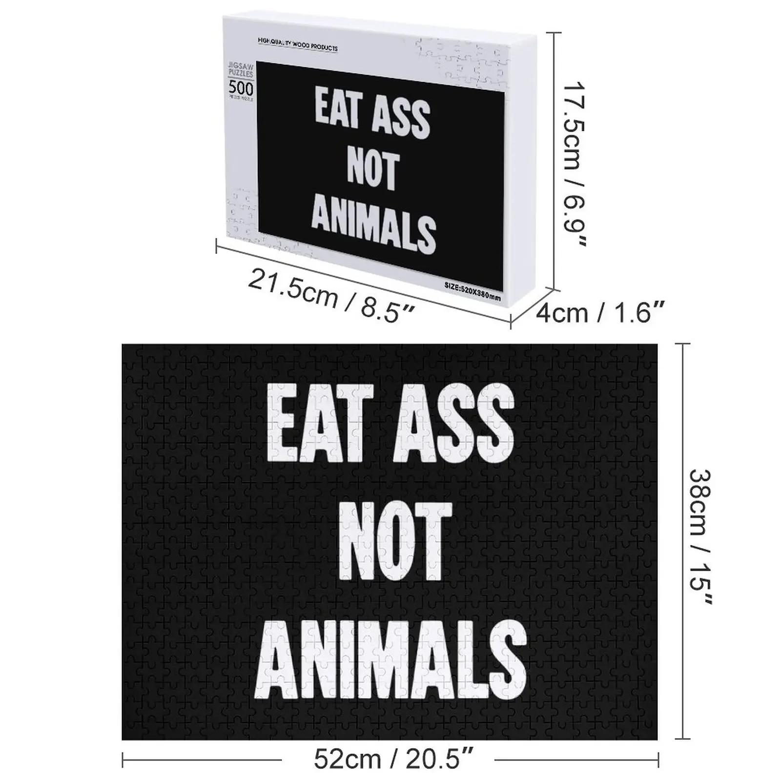Comer bunda não animais quebra-cabeça madeira para adultos personalizados para crianças quebra-cabeça de brinquedo personalizado
