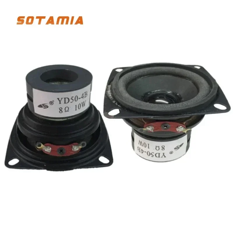 SOTAMIA 2Pcs 2 Inch Full Range Speaker 4 Ohm 8 Ohm 10W Mini Portable Audio Speaker DIY Multimedia Music Loudspeaker Home Theater