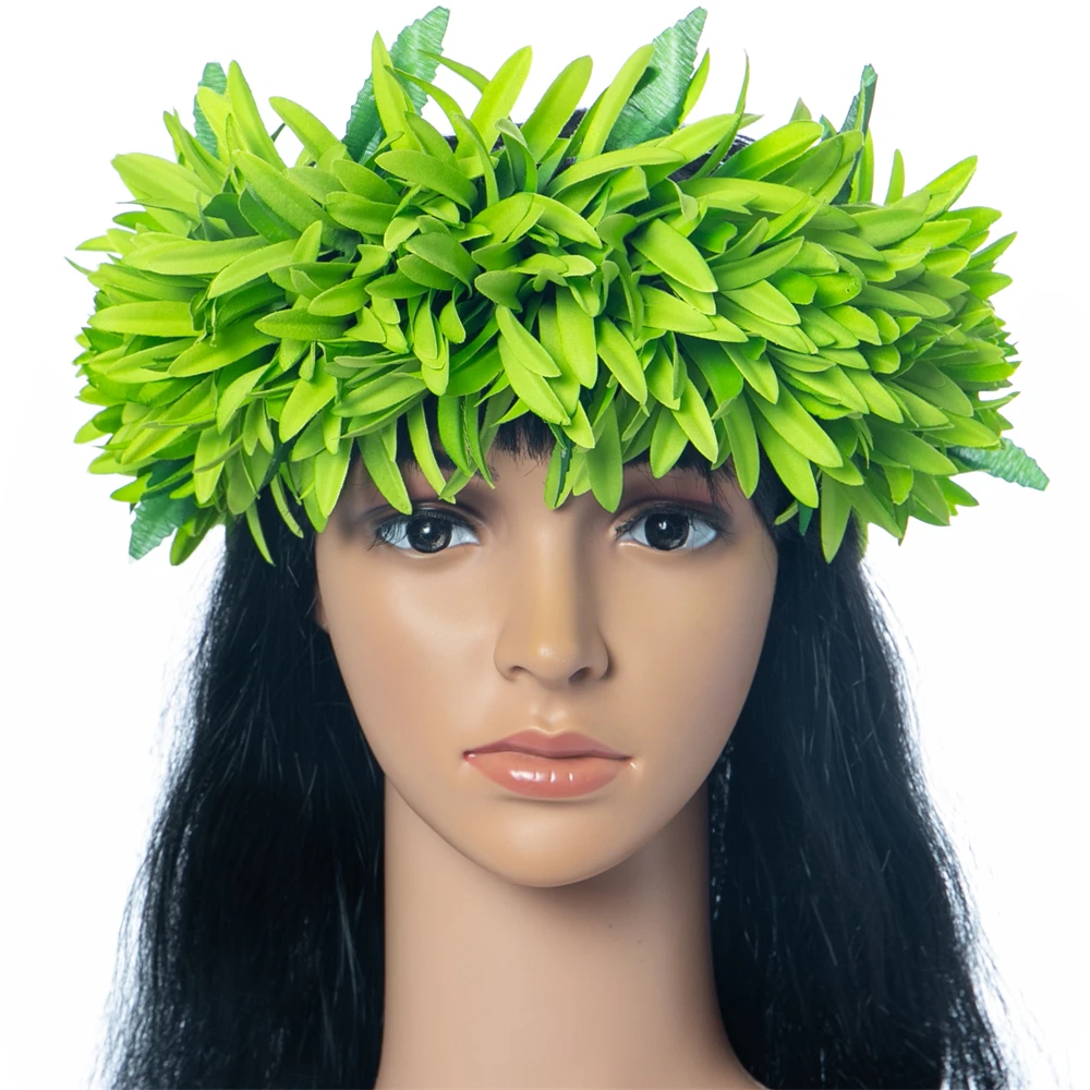 NUOVA ghirlanda floreale con fascia Haku di fiori di giglio di ragno di seta artificiale hawaiana per la festa del festival di danza Hula