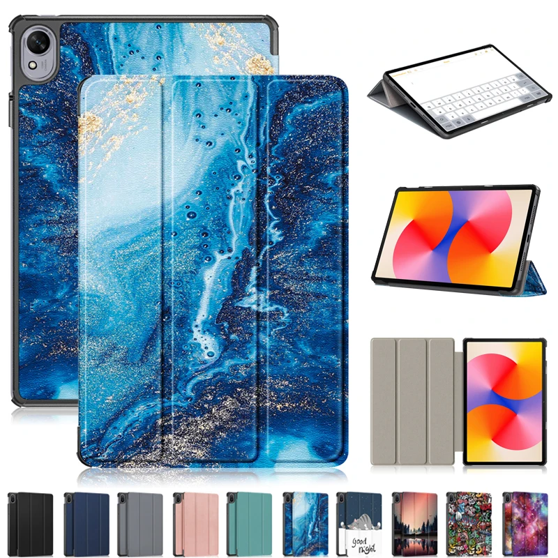 

Чехол для Huawei Matepad SE 11, модный кожаный чехол-подставка с рисунком для Huawei MatePad SE 11 2024, чехол Etui