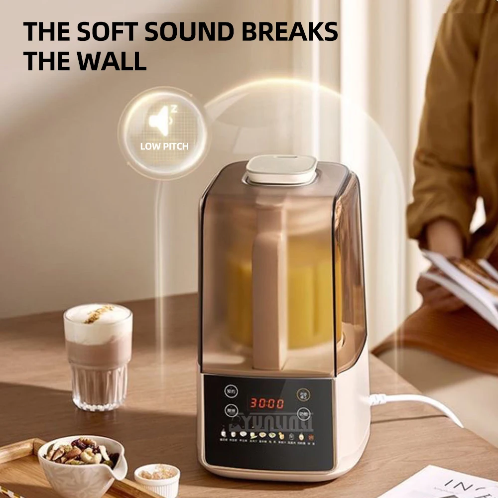 Máquina de leche de soja de 1,5 l, licuadora de alta velocidad, molinillo de alimentos multifuncional para el hogar y poco ruido