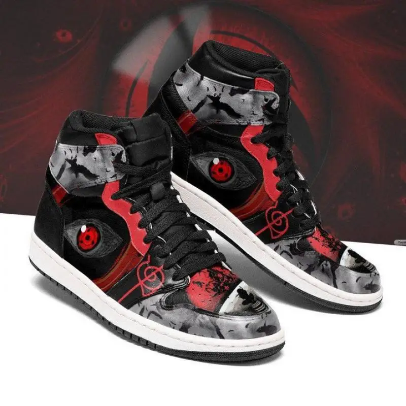 Naruto Anime Uchiha Itachi Akatsuki Sneakers Casual Shoes Basketball Shoes Cartoon Printing Comfortable Flat Shoes Birthday Gift