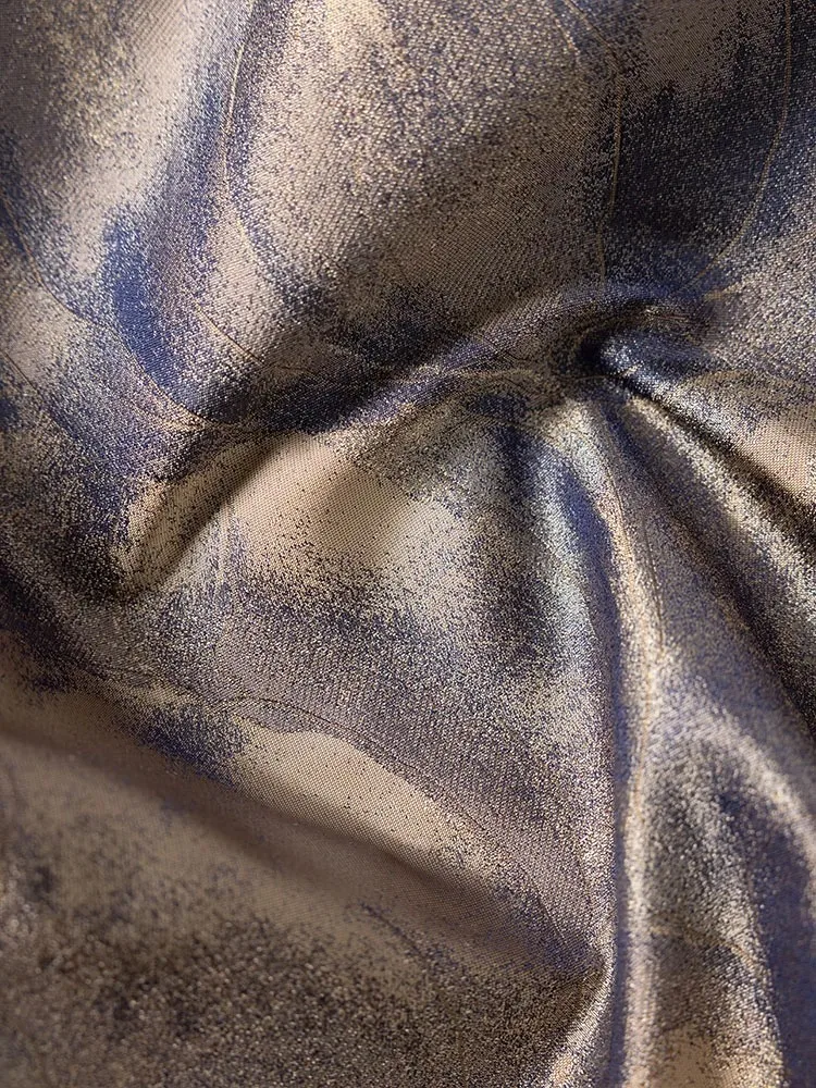 2026 여성 패션 봄 의류 100% 천연 뽕나무 실크 송 브로케이드 네이비 블루 연꽃 레트로 다용도 기품 있는 셔츠