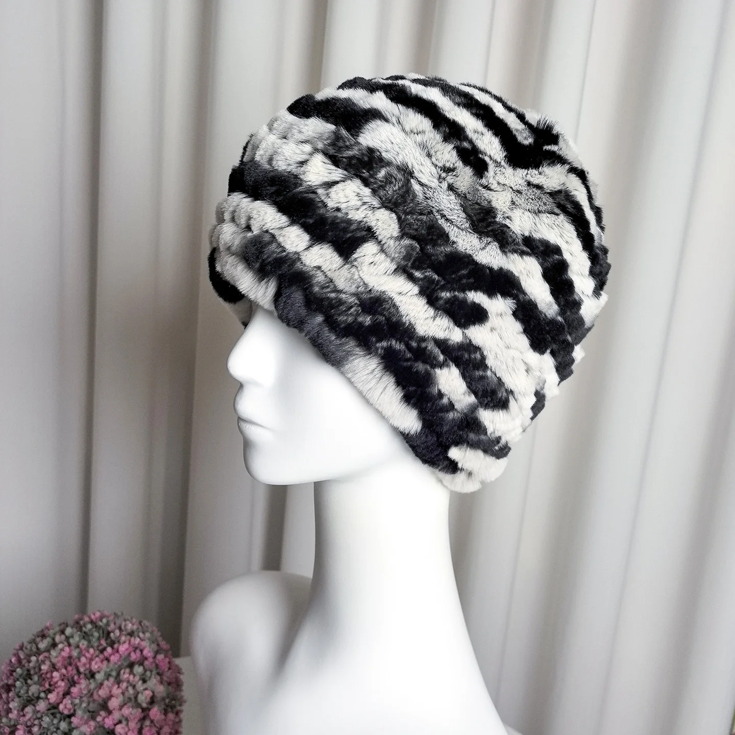 

Besfilin, натуральная шапка из натурального меха кролика рекс с капюшоном, высокая эластичность, ультрамягкая теплая вязаная шапка для мужчин и женщин, осень-зима