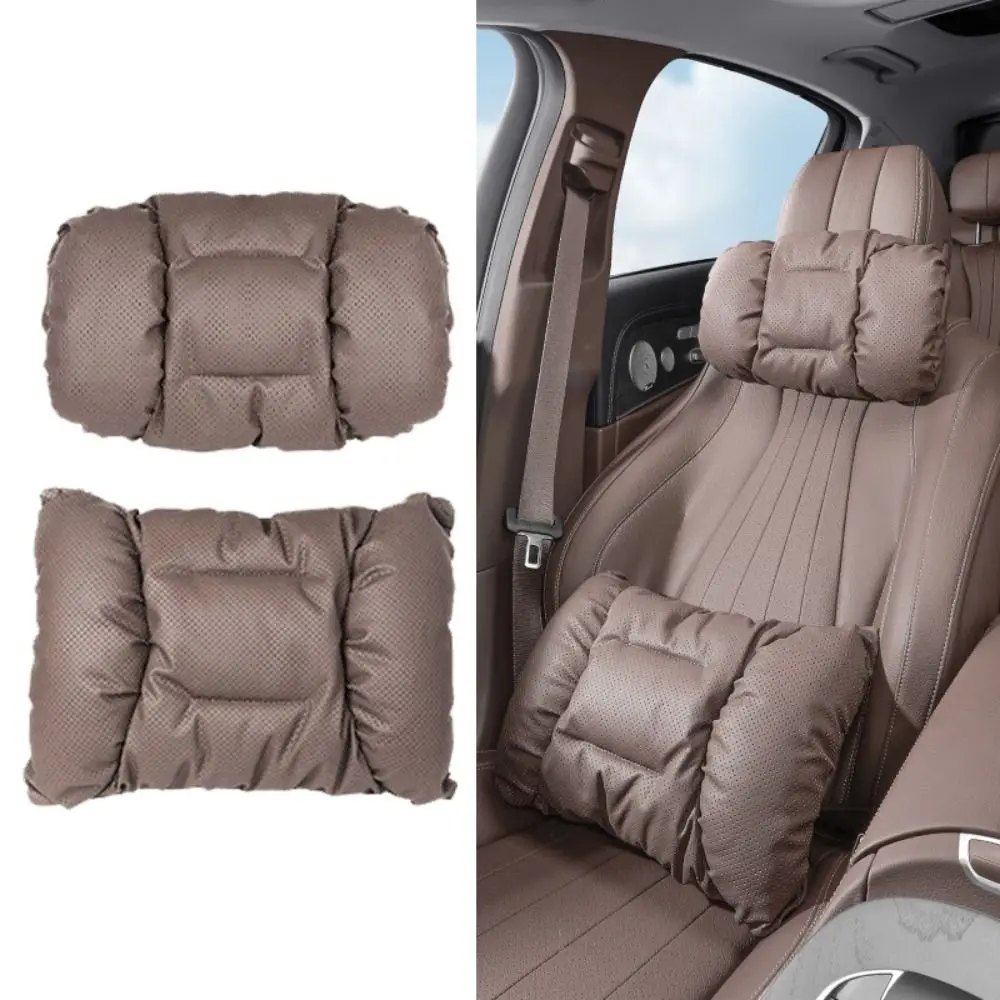 

Comfortable Bubble Cotton Car Seat Cushion Breathable Multifunctional Car Headrest Support Anti-Stain Leather Neck Pillow