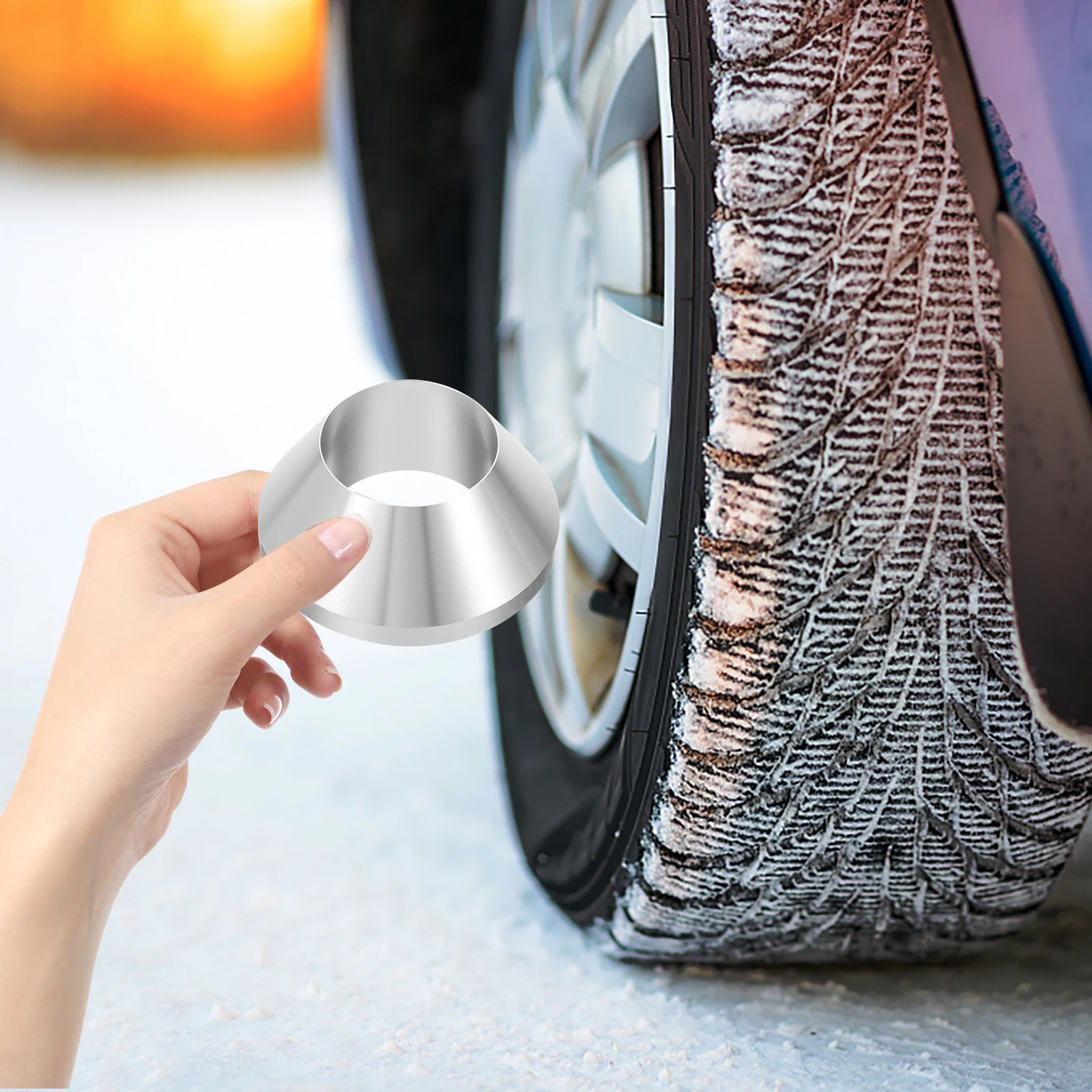 

Manual Tire Changer Centering Cone Silver Aluminum Large Truck Wheel Fitment Tool Balancer Tire Replacement Accessories
