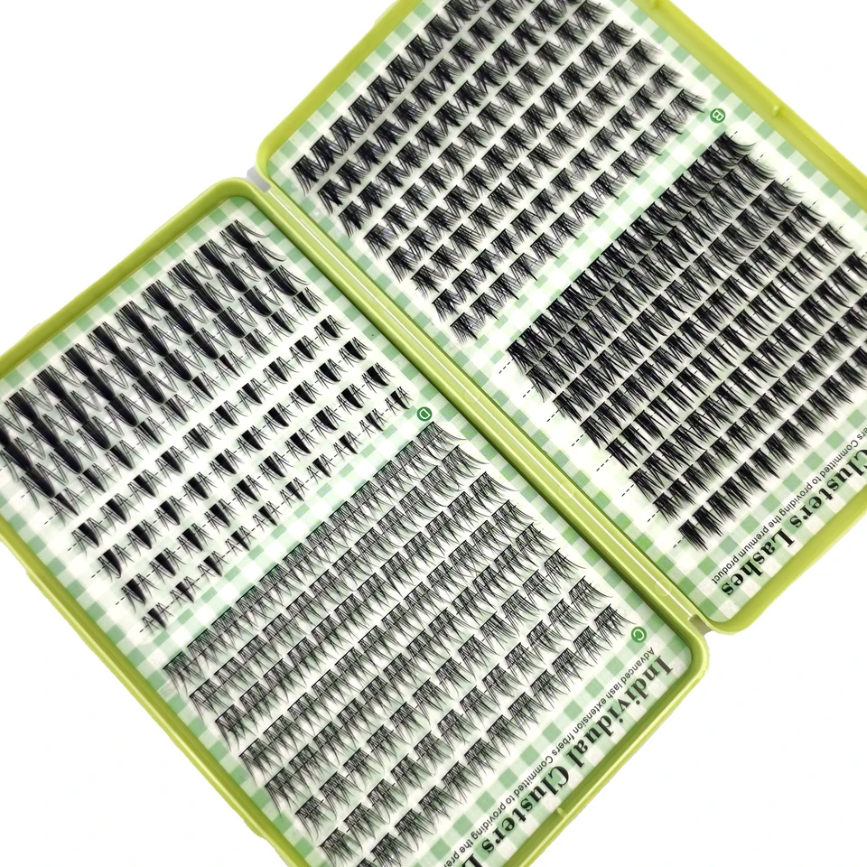 Nuevos 32 filas 512 clúster Mezcla de pestañas Clúster de pestañas Natural Manga Look DIY Extensión de pestañas Reutilizables Pestañas naturales 4