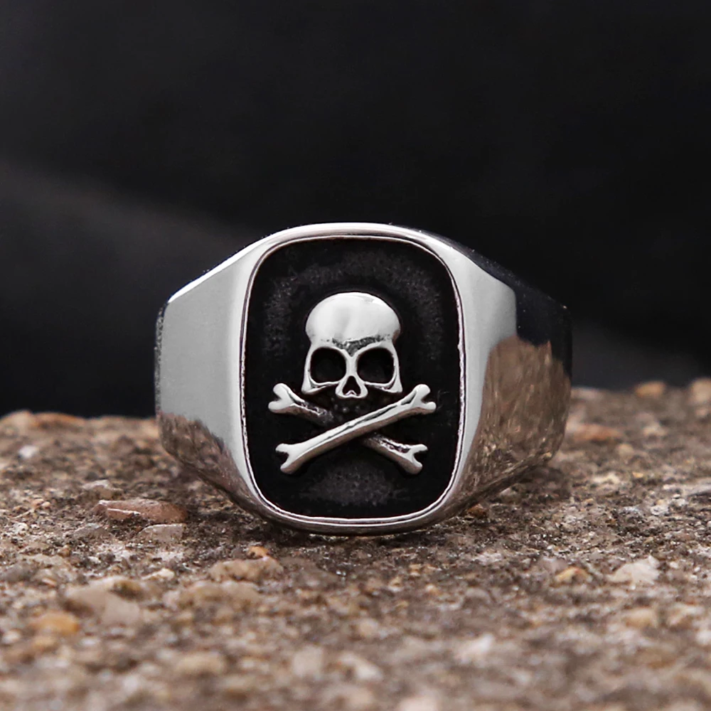 Anillo de calavera de acero inoxidable 316L para hombres y mujeres, anillos de motorista clásicos, joyería de fiesta de alto pulido, regalos de moda, envío directo