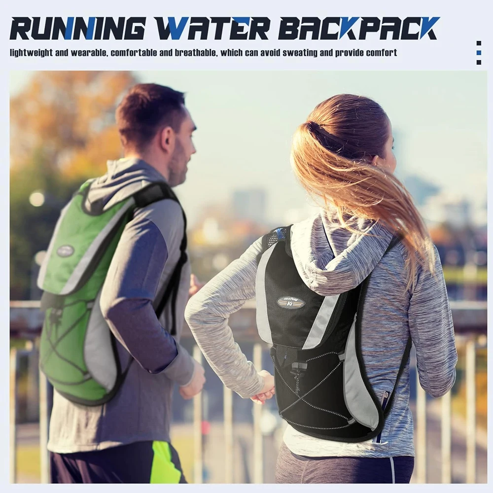 1Pcs Hydration Back Pack Water Reflective Women Men Hiking Water Backpack Lightweight Running Water Bladder Backpack Cycling