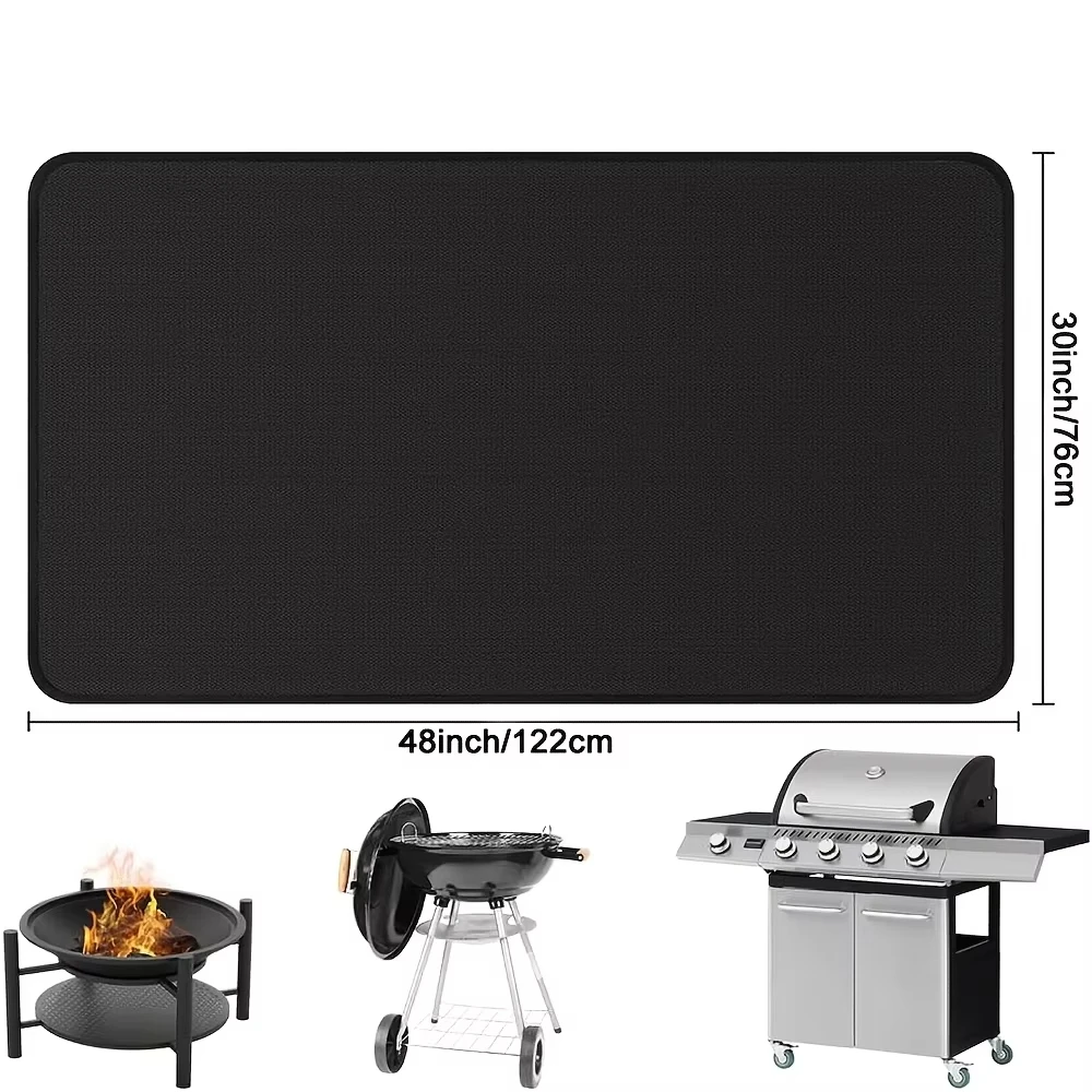 NONE Outdoor-Grillunterlage zum Schutz von Holzböden, hitzebeständige Feuerstellenmatte, flammhemmende Unterlage 5