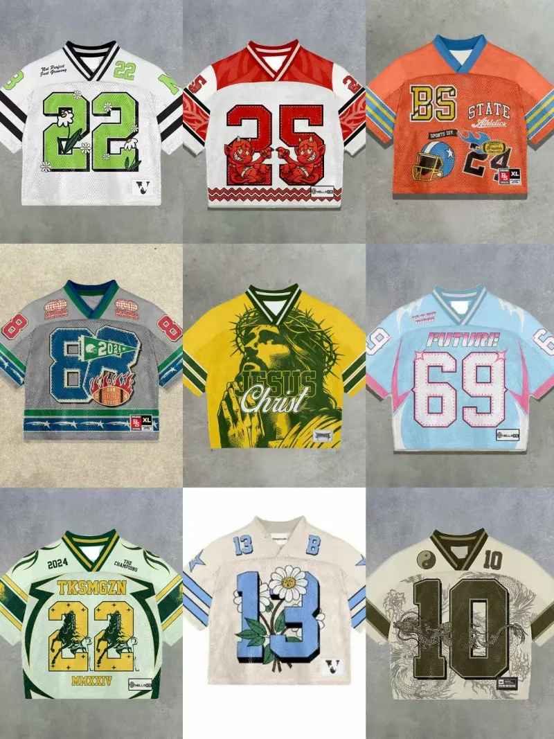 

Streetwear trend Breathable Sports Men clothing Y2K Digital Graphic Design Short Sleeve Couple High street Casual TiKi shirt