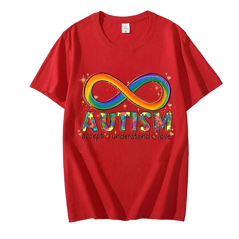 Autism Infinitas Summer T Shirts Fashion Women Tops Casual Female Autism Accept Understand Love Graphic Clothes Vintage Tees