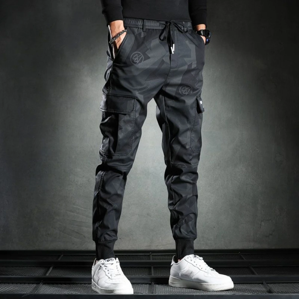 Trousers Man Black Spring Summer Pencil Cargo Pants for Men Cheapest Fashion Long Casual Aesthetic Korean Style Luxury Nylon Emo