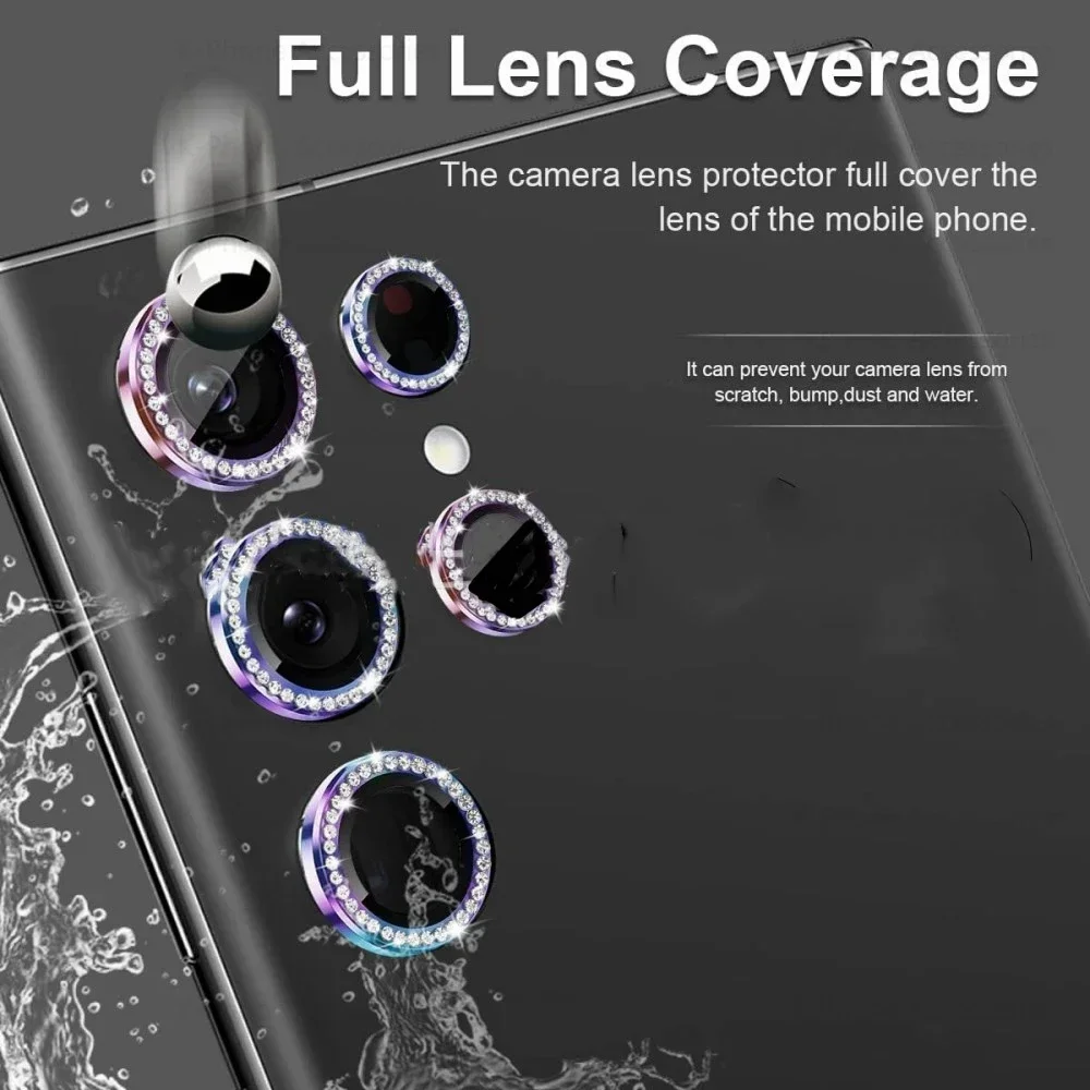 Diamant Kamera Glas Für Samsung S25Ultra Metall Glitter Objektiv Abdeckung Kamera Screen Protector Für Galaxy S24Ultra Objektiv Glas