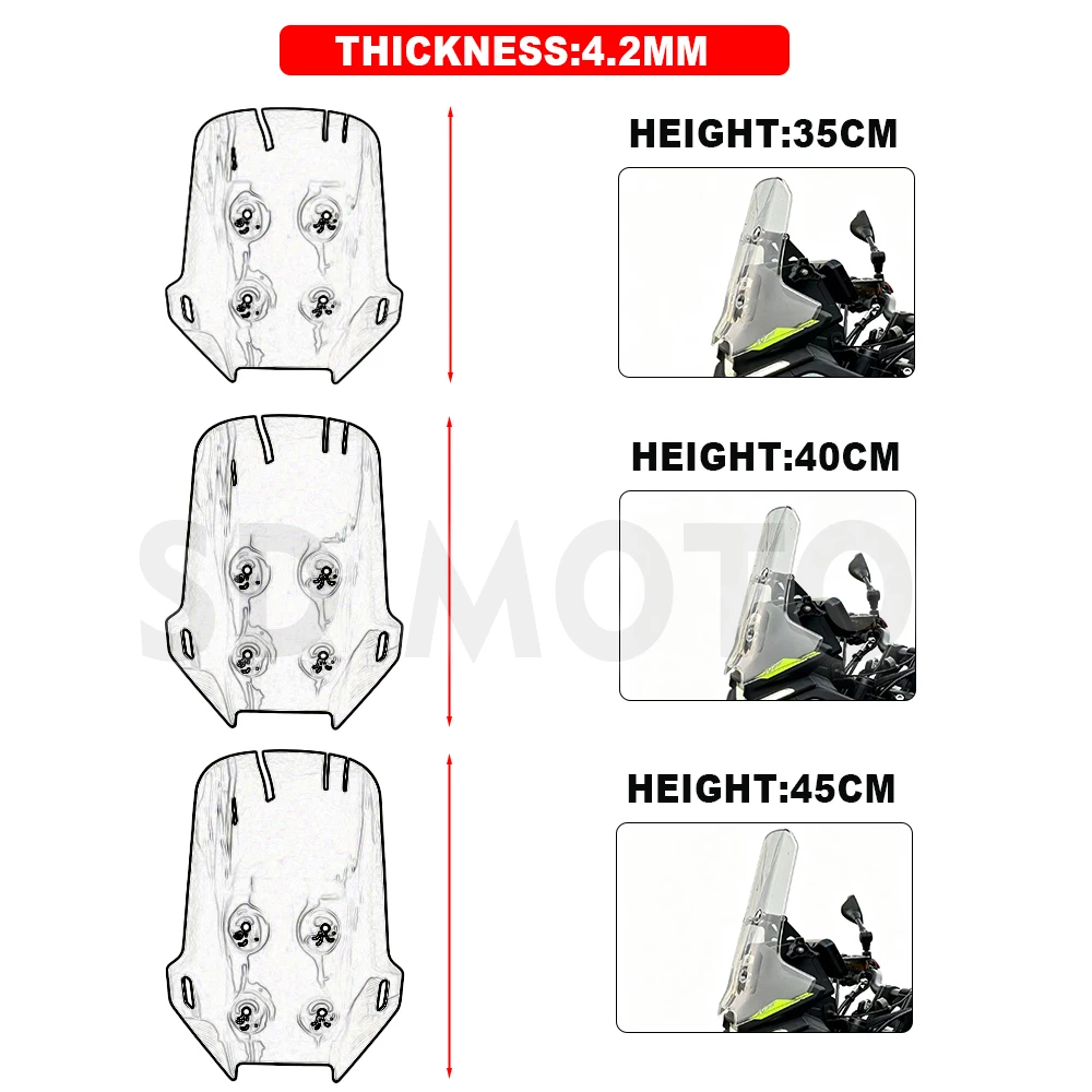 For CFMOTO 450MT 450 MT MT450 Motorcycle Windshield Windscreens Wind Deflectors Viser Visor 35CM 40CM 45CM Smoke Transparent
