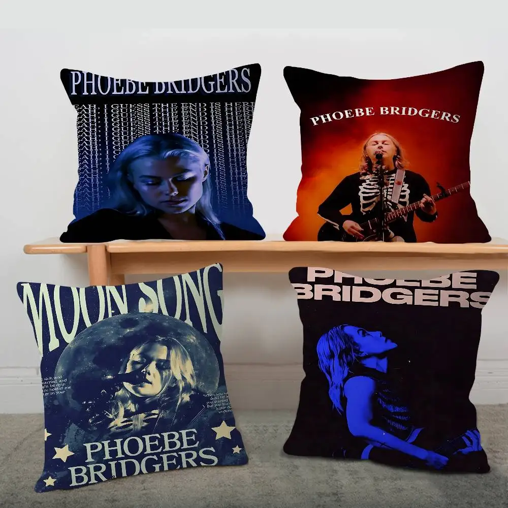 Phoebe Bridgers Music Pillow Gift Home Office Decoration Bedroom Sofa Car Cushion Cover case 45x45