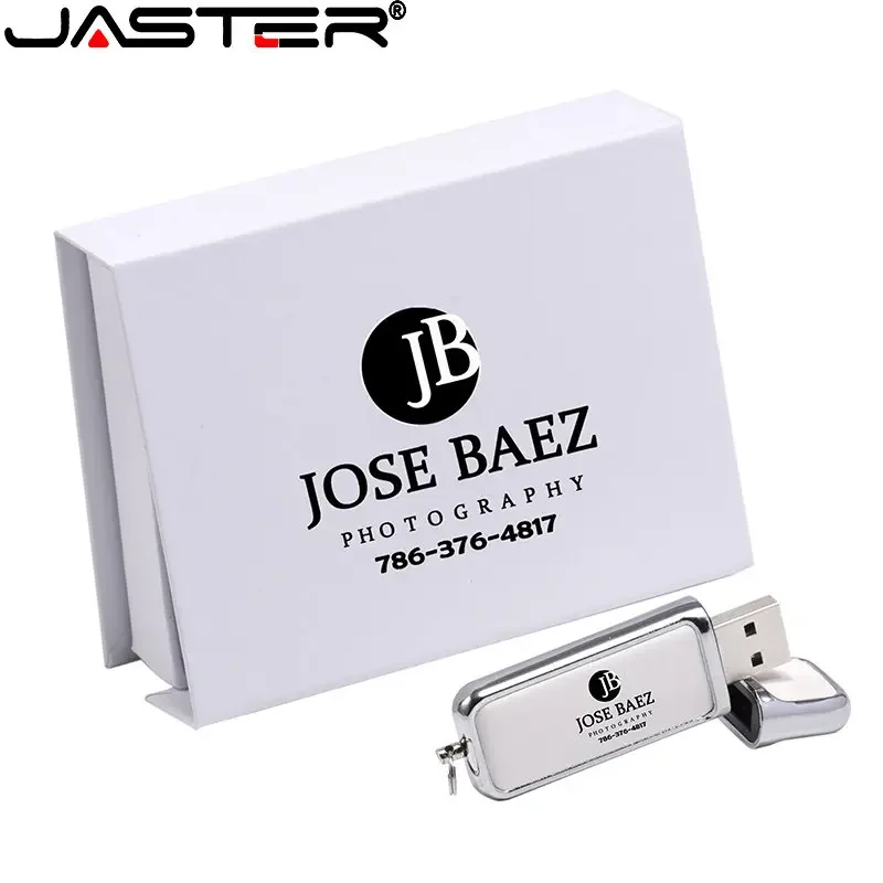 Imagem -05 - Jaster-white Leather Usb 2.0 Flash Drives Memory Stick u Disk Logotipo Personalizado u Disk Business Gift 32gb 64gb 128gb 20 Pcs Muito