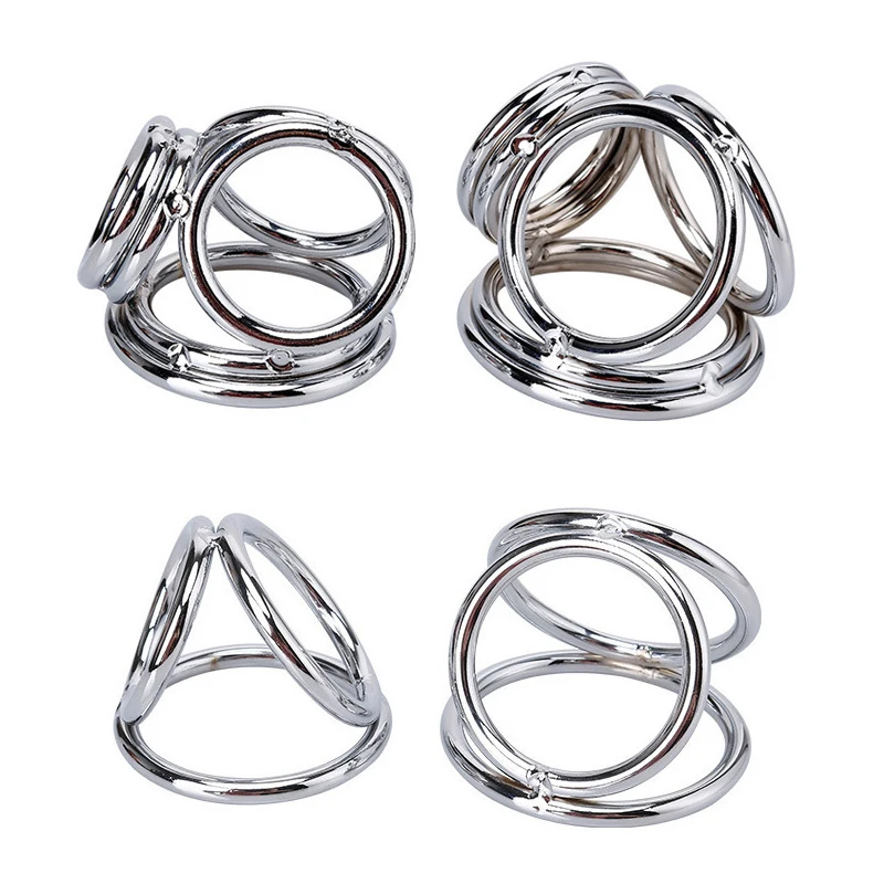 Stainless Steel Cock Ring Masturbardor Scrotum Bondage Delay Ejaculation Lock Penis Dick Rings BDSM Sex Toy For Man Erotic