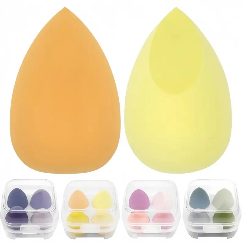 4pcs Make Up Blender Cosmetic Puff Makeup Sponge With Storage Box Foundation Powder Sponge Beauty Tool Fashion Beauty Blender