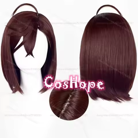 Momo Ayase Cosplay Wig 37cm Short Dark Brown Wig Cosplay Anime Cosplay Wigs Heat Resistant Synthetic Wigs