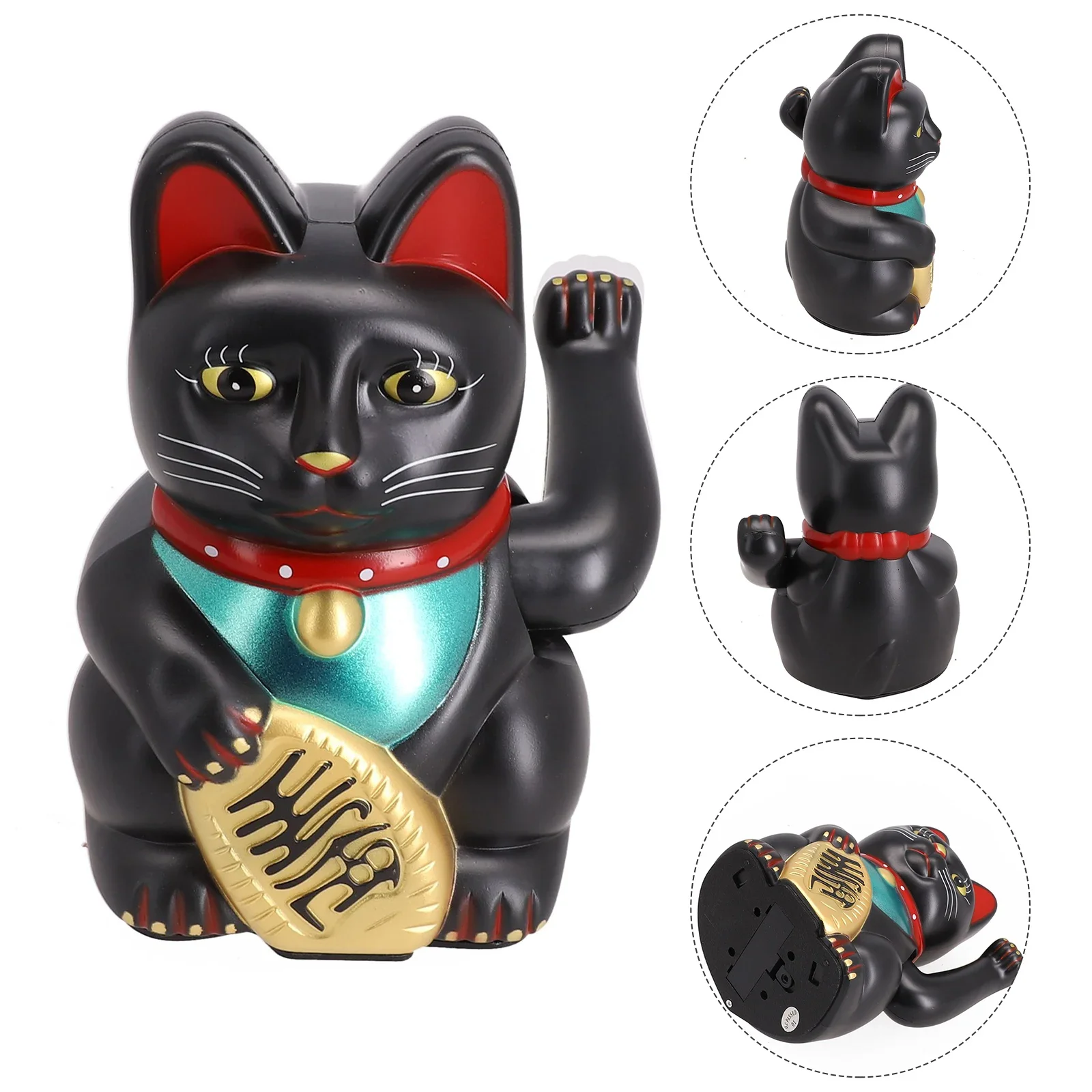 Chinese Lucky Cat Decoration Battery Powered Auto Waving Lucky Cats Wealth Prosperity Welcoming Good Luck Cats Car Desktop Decor