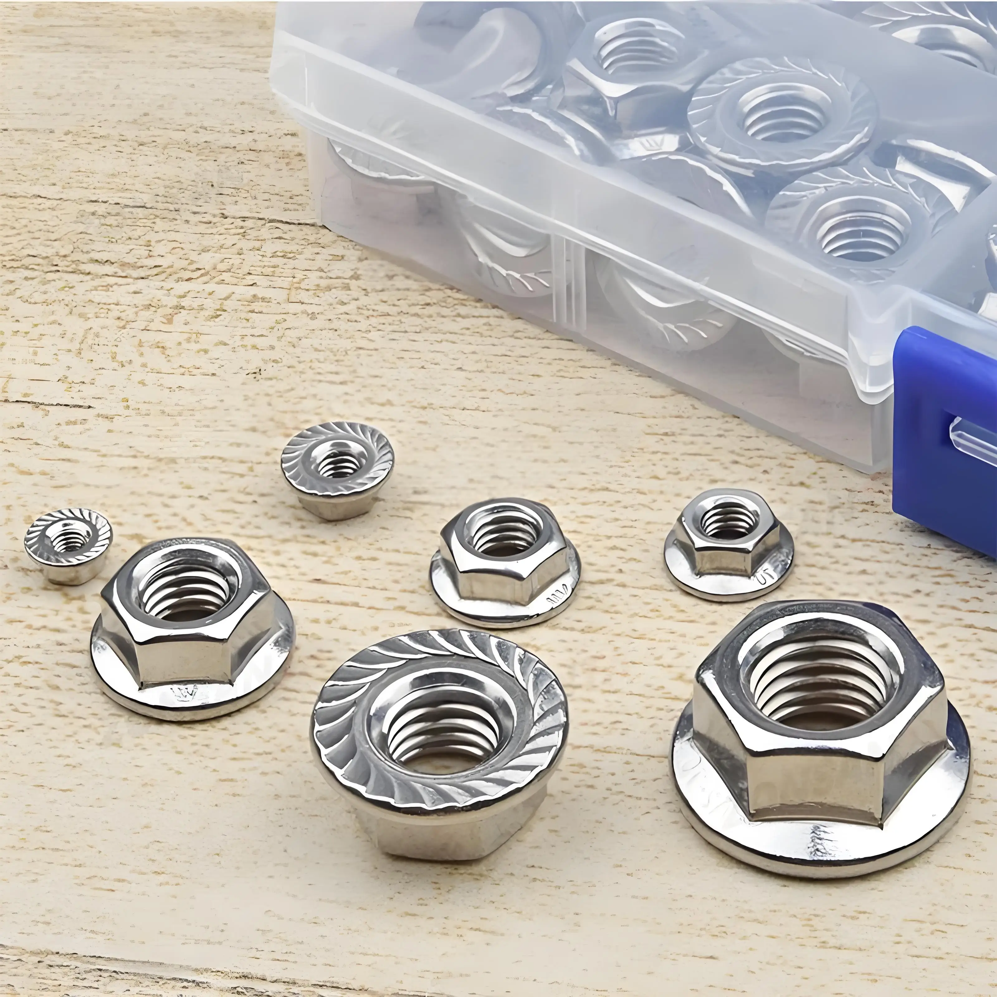 160 шт. шестигранные фланцевые гайки M3 M4 M5 M6 M8 M10 M12 Универсальный набор контргайков из нержавеющей стали 304 DIN6923