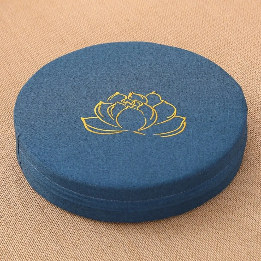 New New Lotus Embroidered Yoga Meditation Cushion Washable Removable Cover Backrest Pillow Thickening Fill Round Linen Futon Cushion - Aliexpress Deal