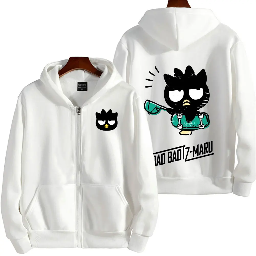 

Sanrio BadtzMaru Cartoon Anime Men Zip Up Hoodie Spring Autumn Fashion Women Sweatshirt 2024 New Korean Style Couple Jacket Coat