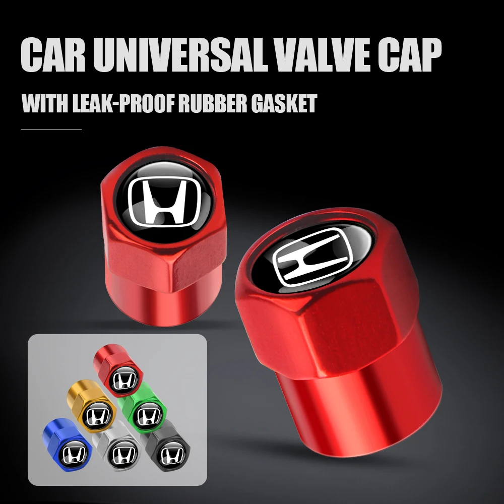 Válvulas para pneus de roda de carro, 4 unidades, tampas da haste do pneu para honda tipo r tipo s vtec dohc modulo vezel legend si rr insight spirior hrv jazz