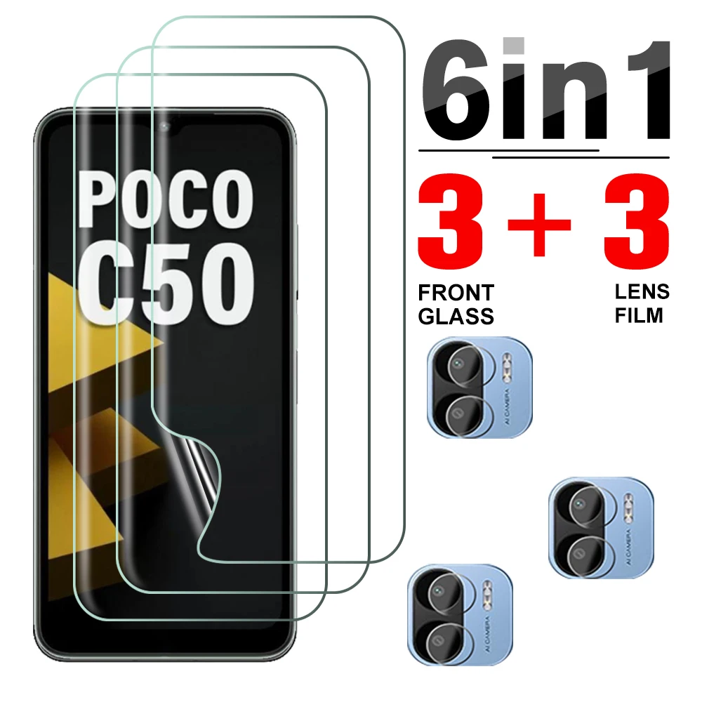 6in1 Hydrogel Weichen Film Für Xiaomi Poco C50 6,52 zoll Kamera Objektiv Protector Wenig Poco C50 c 50 50c pococ50 4G Schutz Film