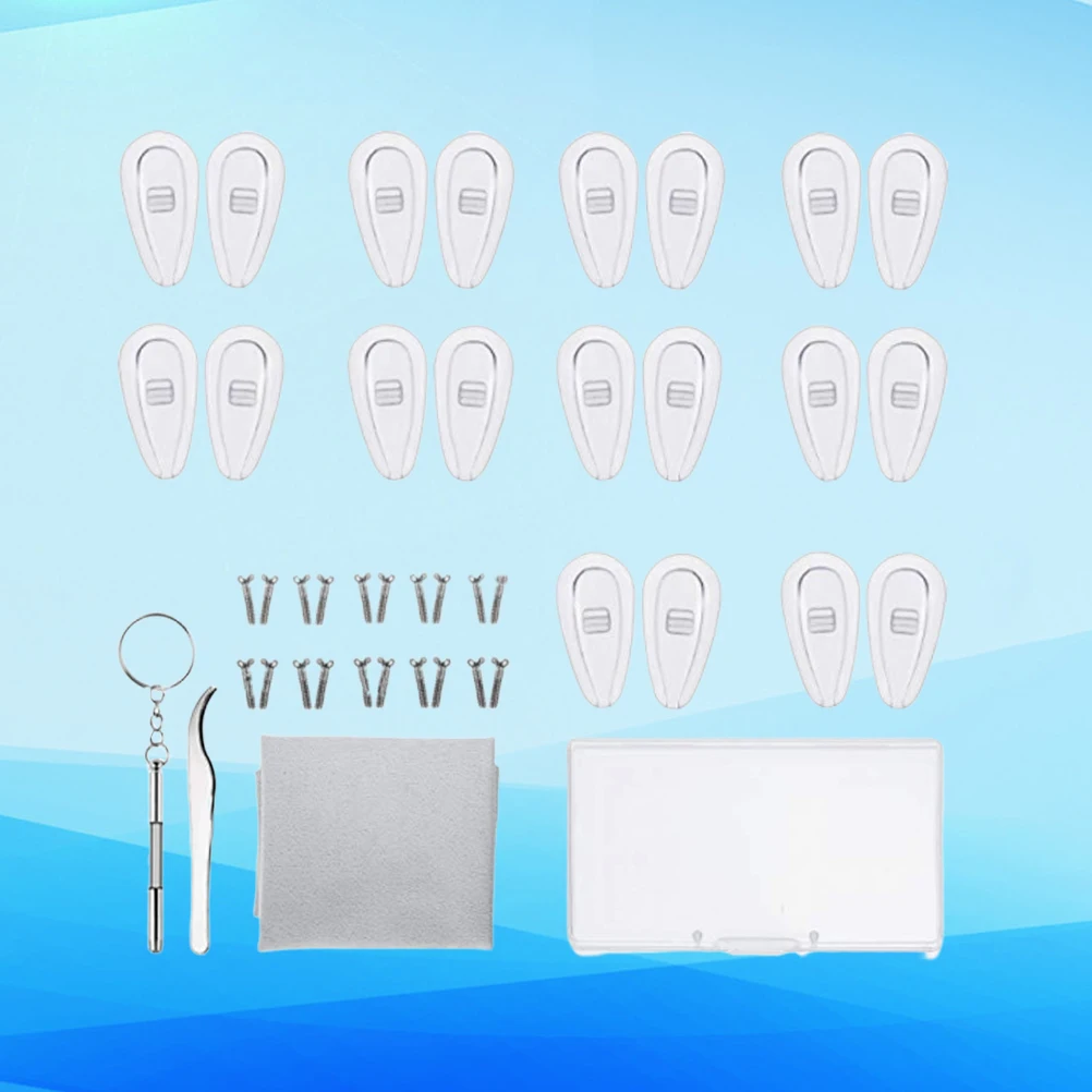 1 set 15Mm Silicone Glasses Nose Pads Replacement Kit Hygienic Comfortable Easy Install Eyewear Accessories Repair Tool