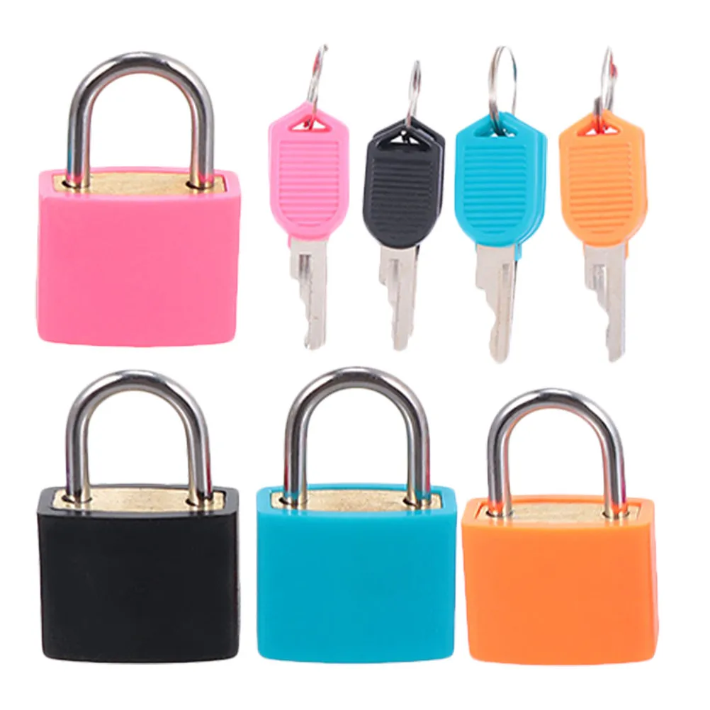 Keyed Padlock Set 4 Pack Small Locks with Keys for Gym Locker Drawer Travel Bag Backpack